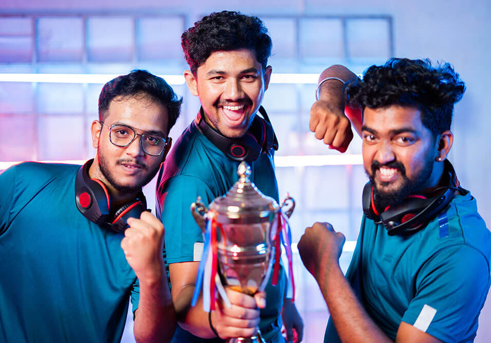 Esports news from India: Indian egamers celebrate winning an esports trophy 