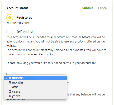 Self Exclusion